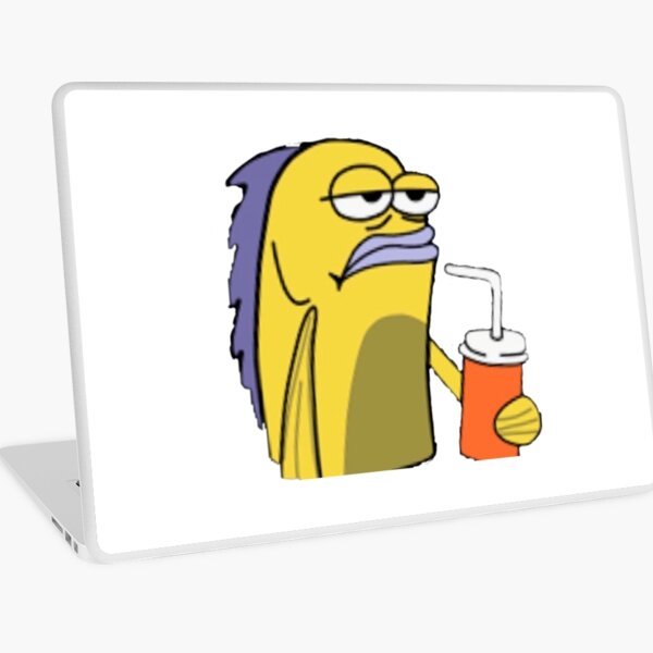 Spongebob Drink Fish Laptop Skins Redbubble