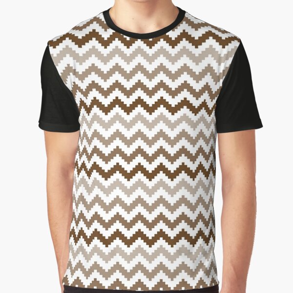 Brown, beige and white zigzag pattern Graphic T-Shirt