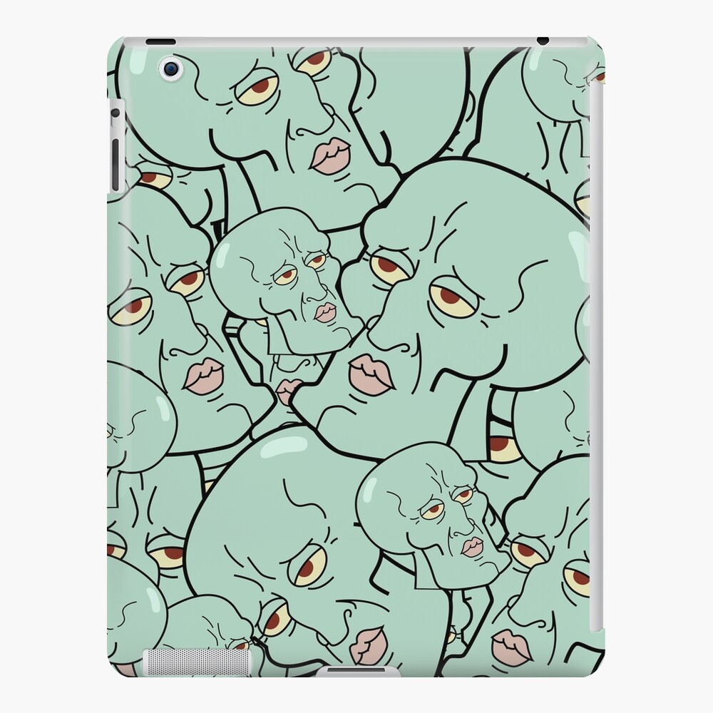 Handsome Squidward Pattern Spongebob Meme Stickers Prints Clothing And More Ipad Case