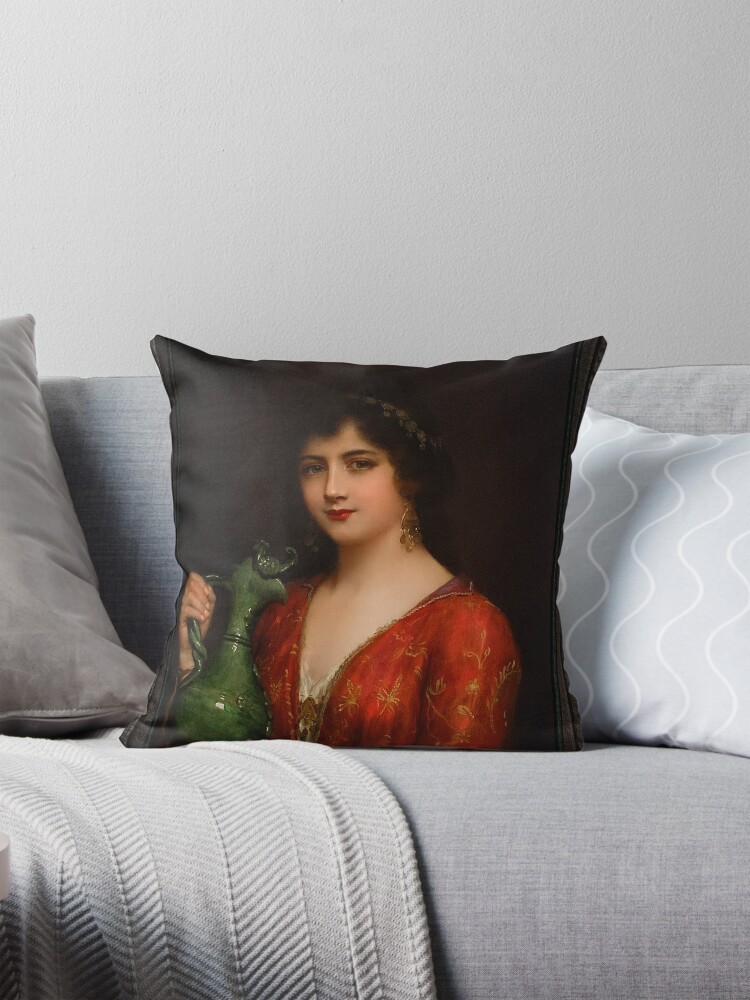 The Potters Daughter by Abbey Altson Remastered Xzendor7 Classical Art Reproductions Throw Pillow