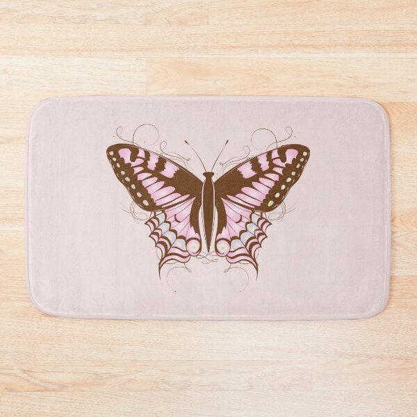 Item preview, ornate butterfly in pink and earth colors designed and sold by Kisho.