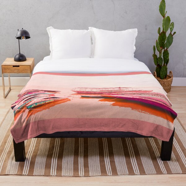 Item preview, Boats of the river Ganges, in dreamy pink designed and sold by Boho Contessa.