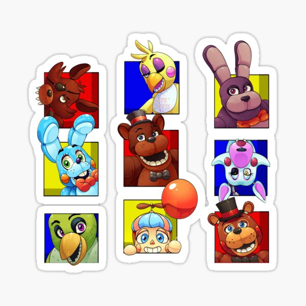 FNAF 2 Withered Animatronic Sticker Pack Sticker for Sale by