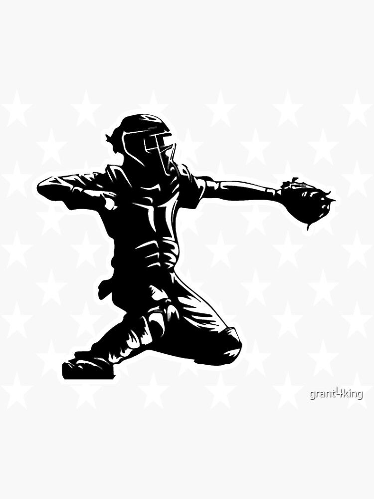 "50 Stars American Flag Themed Gifts Baseball Catchers Gear design