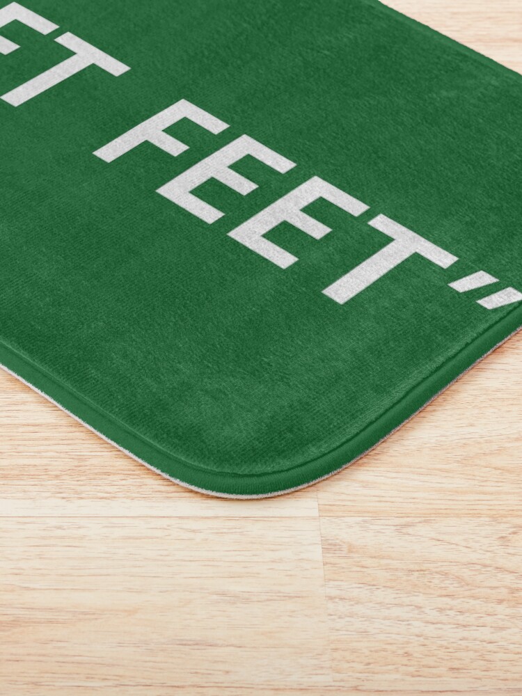 "Wet Feet White on Green" Bath Mat for Sale by callavibes Redbubble