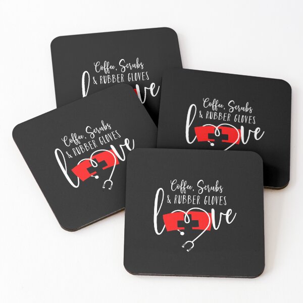 Item preview, Coffee Scrubs and Rubber Gloves Love  | Hospital Life RN LPN ICU Nurse Gifts  designed and sold by Bragamontes.