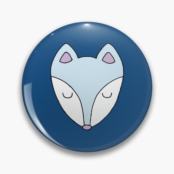 Item preview, Baby blue fox face in dark blue circle designed and sold by RMK Creative.