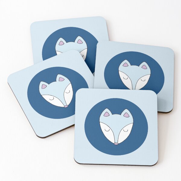 Item preview, Baby blue fox face in dark blue circle designed and sold by RMK Creative.
