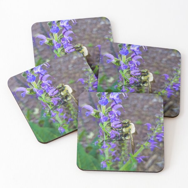 Item preview, Bee Harvesting Pollen from a Salvia Plant designed and sold by Akitsu.