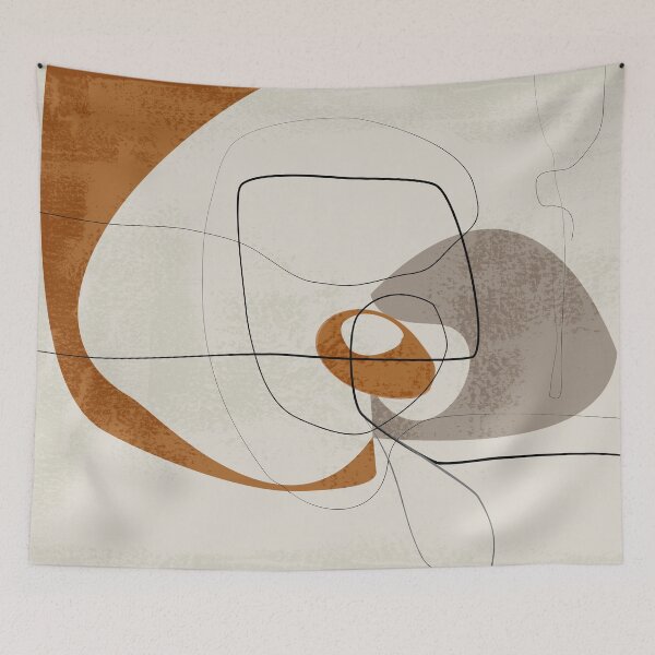 Item preview, Minimalist Abstract Art Shapes - Scribbles Terracotta 2 designed and sold by simplydesignart.