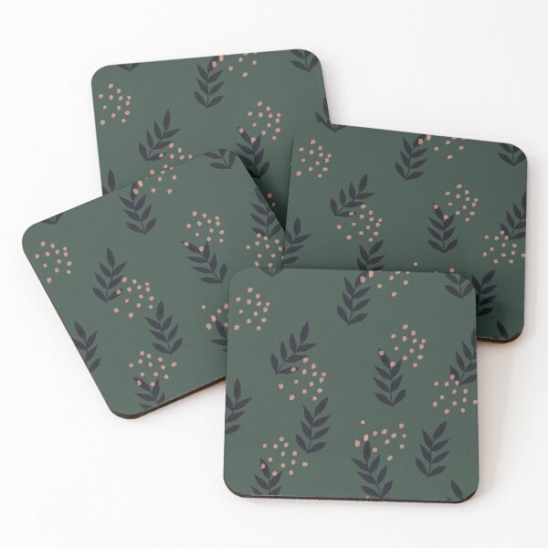 Item preview, Simple sprigs on olive green designed and sold by laura didthis.