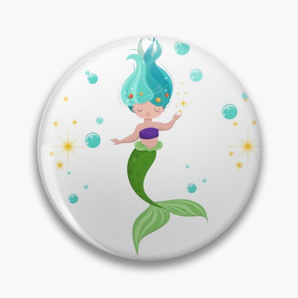 Item preview, Echte-Lernuhren.de | EasyRead children's clock children's room clock 24 hours format © hatgirlDESIGN (3,6,9,12 highlighted) school supplies classroom mermaid designed and sold by hatgirldesign.