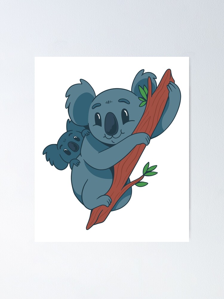 Poster Koala Mama Y Bebe De Ibruster Redbubble