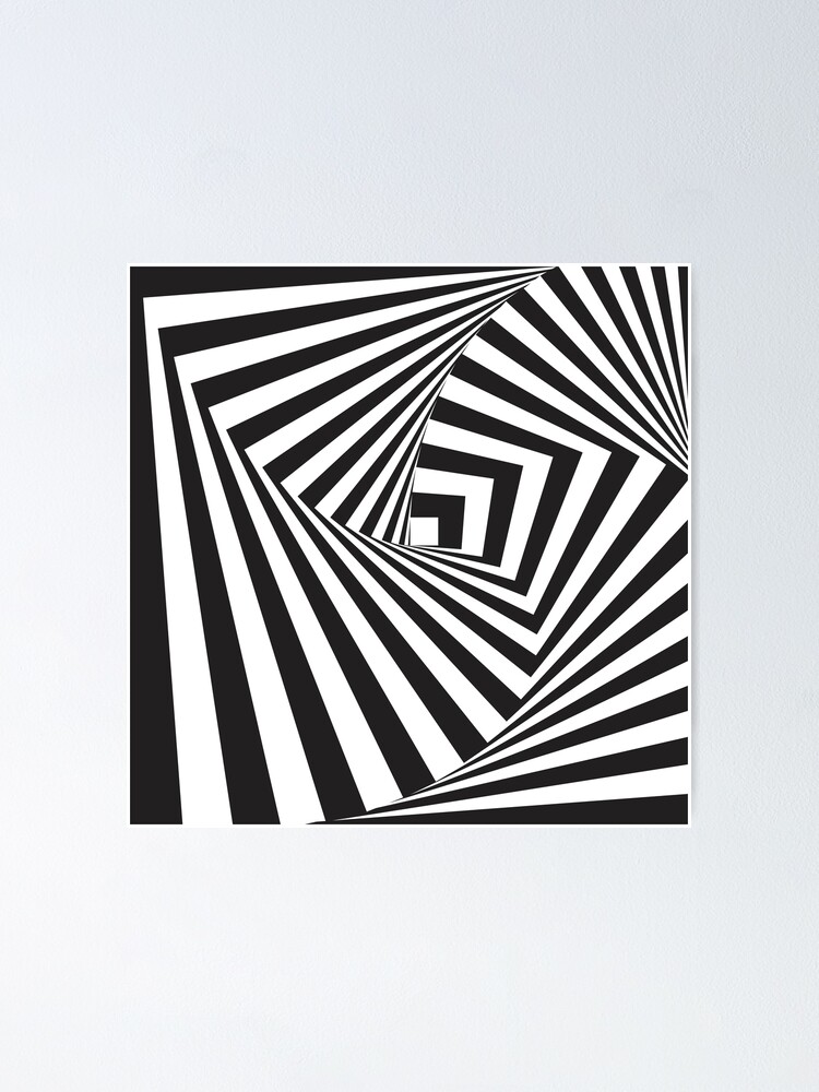 Verklaring een keer Gloed Black And White Pop Art Optical Illusion Graphic" Poster for Sale by  artsandsoul | Redbubble
