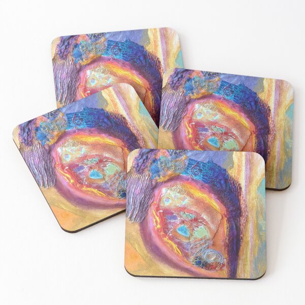 Item preview, Harmonic Variations detail in blue, pink, and gold designed and sold by Claire Cooper-Walsh.