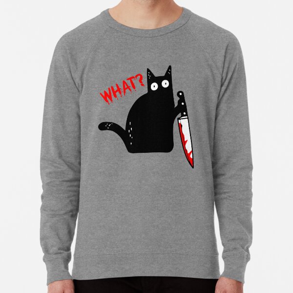 cat holding sweatshirt