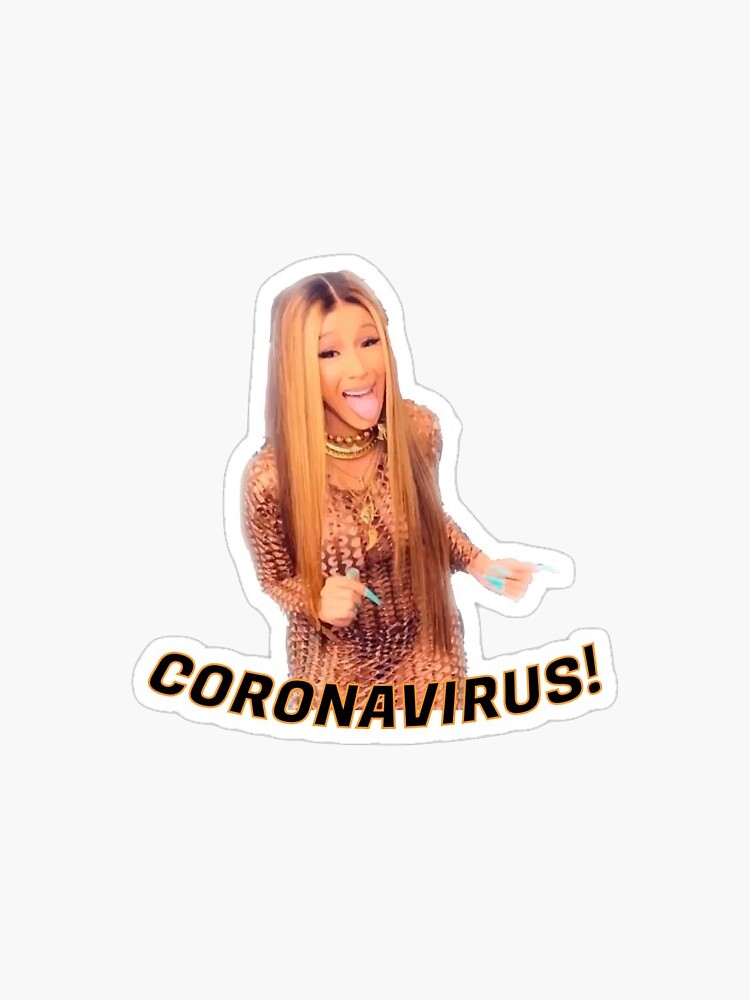 coronavirus cardi b Sticker