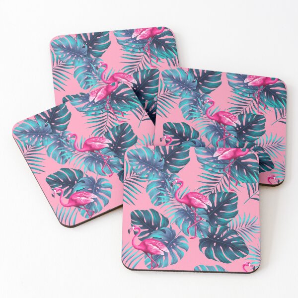Item preview, Tropical print with flamingos designed and sold by mcvc.
