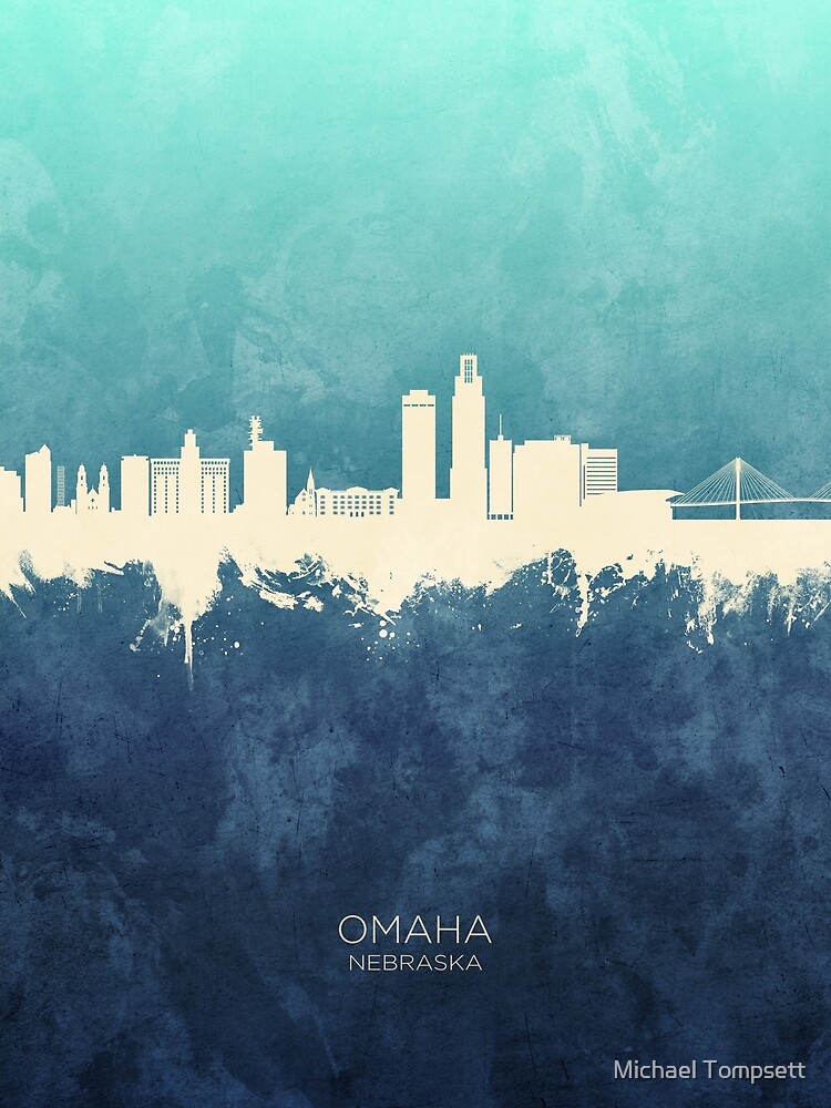 Disover Omaha Nebraska Skyline Premium Matte Vertical Poster