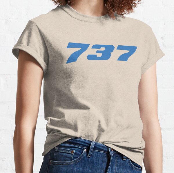 Boeing 737 Aircraft (Blue, Horizontal) Classic T-Shirt