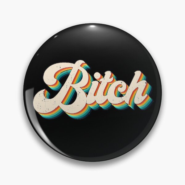 Item preview, Retro Rainbow Bitch Vintage 70's Script designed and sold by funnytshirtemp.