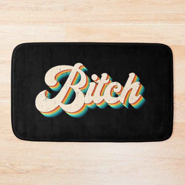 Item preview, Retro Rainbow Bitch Vintage 70's Script designed and sold by funnytshirtemp.