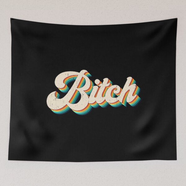Item preview, Retro Rainbow Bitch Vintage 70's Script designed and sold by funnytshirtemp.