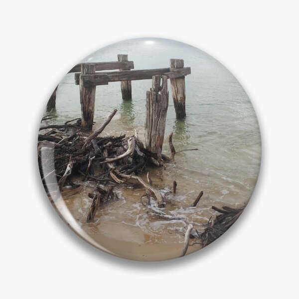 Item preview, Old pier, driftwood, ocean at Point Nepean, Victoria, Australia designed and sold by Juliette Remfrey.