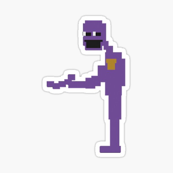 The Man Behind The Slaughter Sticker By L7rach2 Redbubble - purple guy shirt roblox free