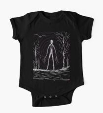 dark creepy slender man in forest on Halloween by Tia Knight One Piece - Short Sleeve