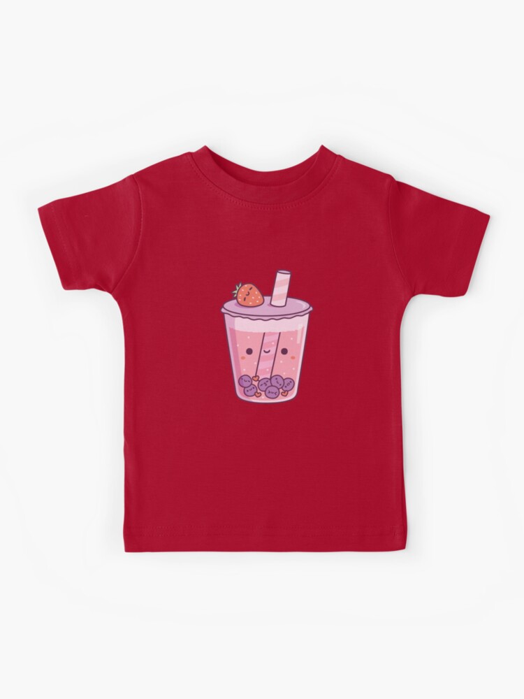 Cute Pink Japanese Kawaii Strawberry Milk Kids T-Shirt by Bastav - Fine Art  America