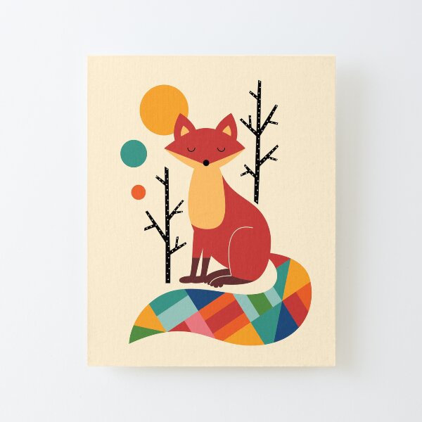 Rainbow Fox Canvas Mounted Print