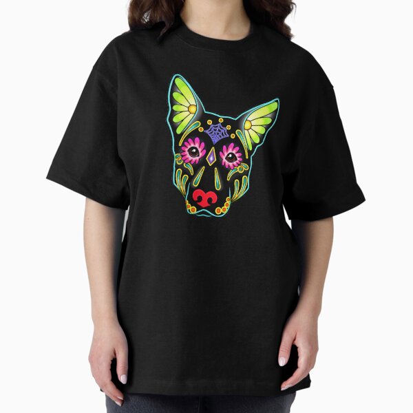 Item preview, Day of the Dead German Shepherd in Black Sugar Skull Dog designed and sold by Pretty In Ink.