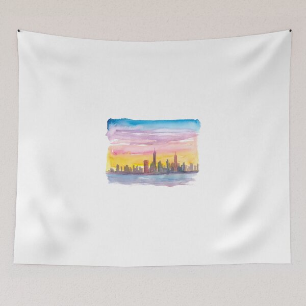 Item preview, New York City Skyline in Golden Sunset Mood designed and sold by artshop77.