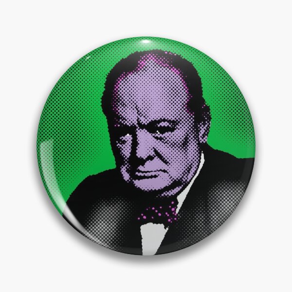 Item preview, Winston Churchill Pop Art Portrait in Green Background designed and sold by OnlyPopArt.