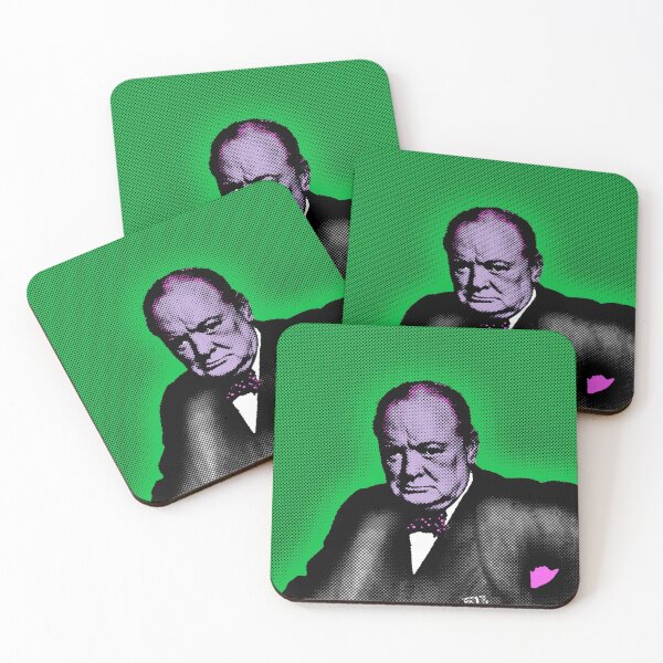 Item preview, Winston Churchill Pop Art Portrait in Green Background designed and sold by OnlyPopArt.