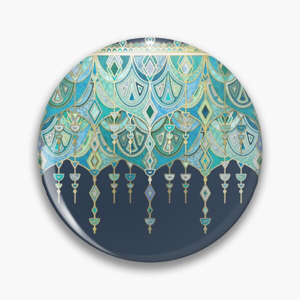 Item preview, Art Deco Double Drop in Blues and Greens designed and sold by micklyn.