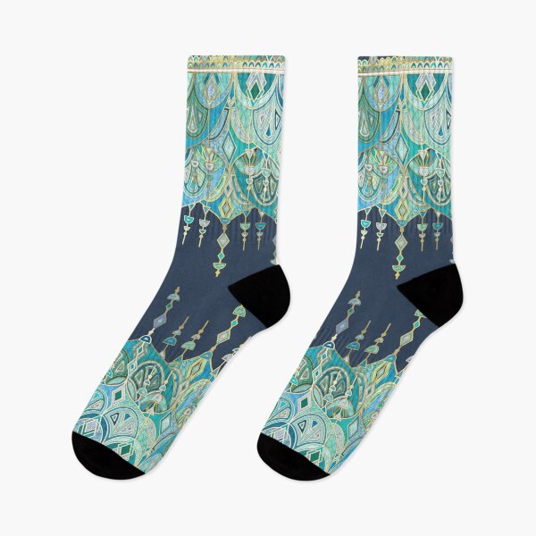 Item preview, Art Deco Double Drop in Blues and Greens designed and sold by micklyn.