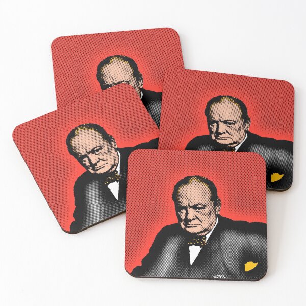 Item preview, Winston Churchill Pop Art Portrait in Red Background designed and sold by OnlyPopArt.