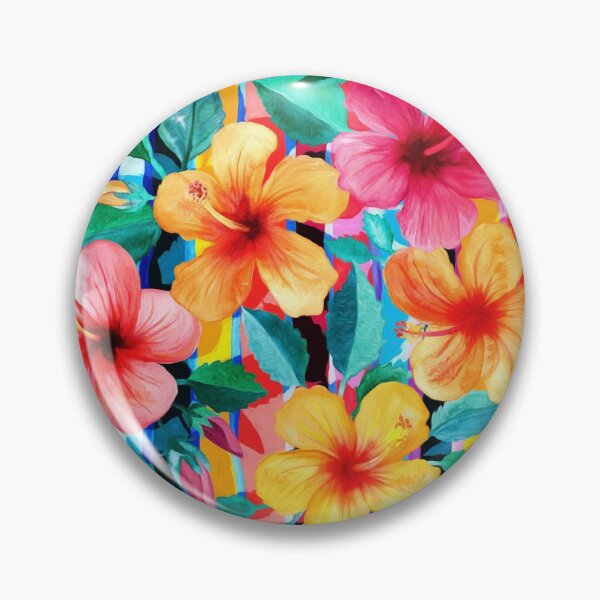 Item preview, OTT Maximalist Hawaiian Hibiscus Floral with Stripes designed and sold by micklyn.