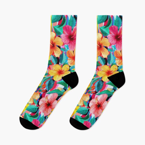 Item preview, OTT Maximalist Hawaiian Hibiscus Floral with Stripes designed and sold by micklyn.