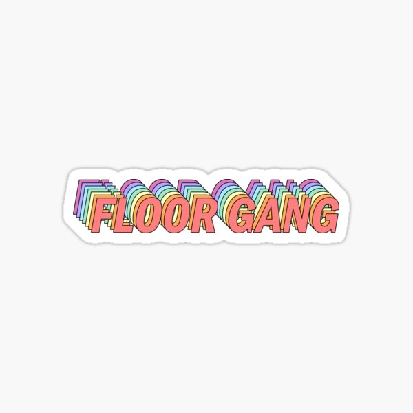 Floor Gang text rainbow colors Sticker