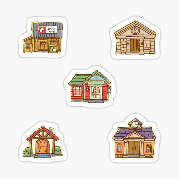 Animal Crossing Buildings Pack Sticker