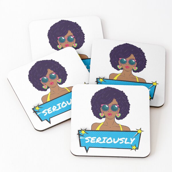 Item preview, pretty Afro lady - look of suprise designed and sold by domdjs4239.