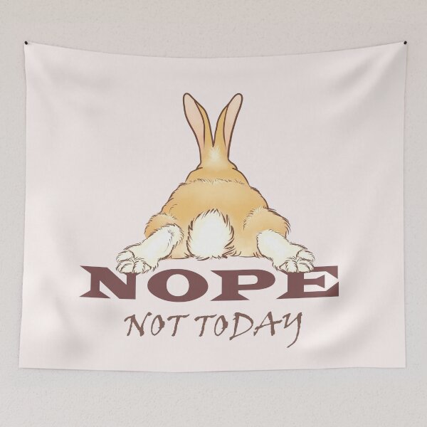 Item preview, Nope not today rabbit bunny butt rabbit lover gift designed and sold by TheElkWillow.
