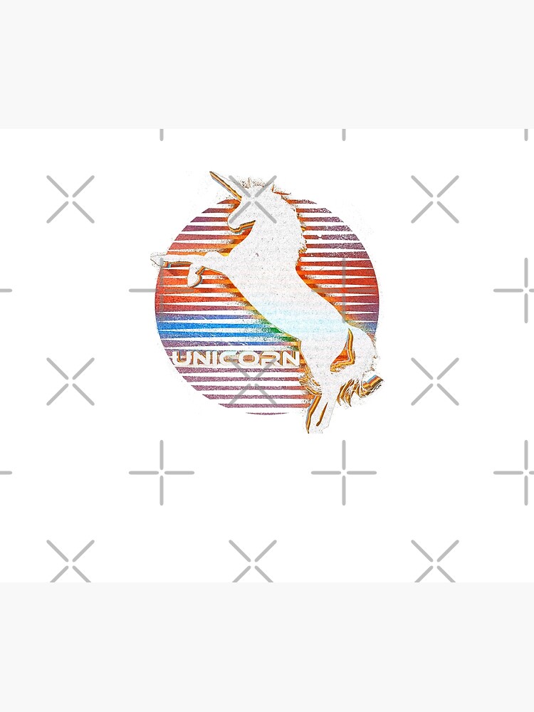 Unicorn Black Grey White Retro Galaxy Unicorn Graphic Logo by thespottydogg