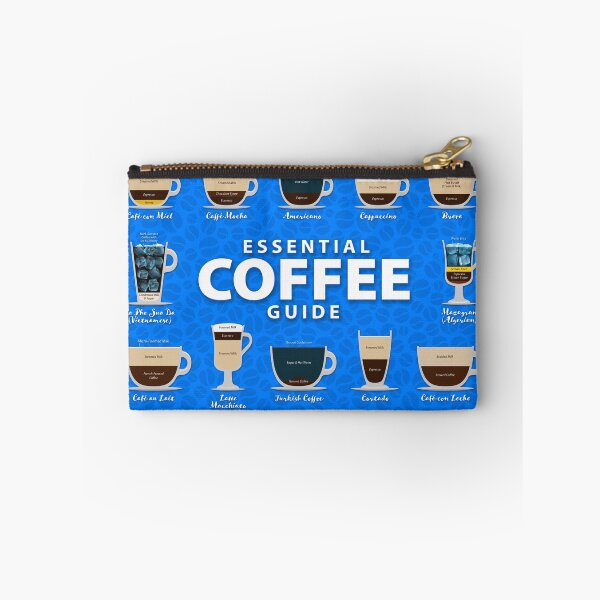Item preview, Azure Blue Colored Background Types of Coffee Chart designed and sold by Coffee-Meme.