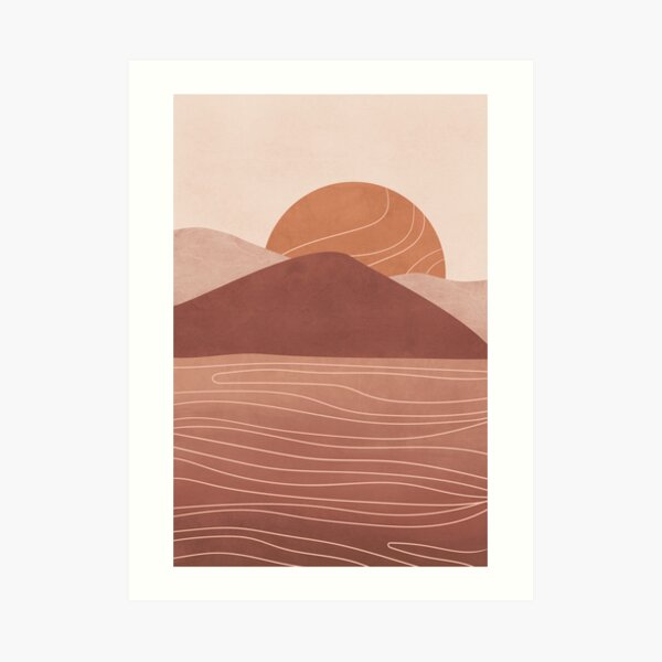 Abstract Landscape at Sunset Art Print