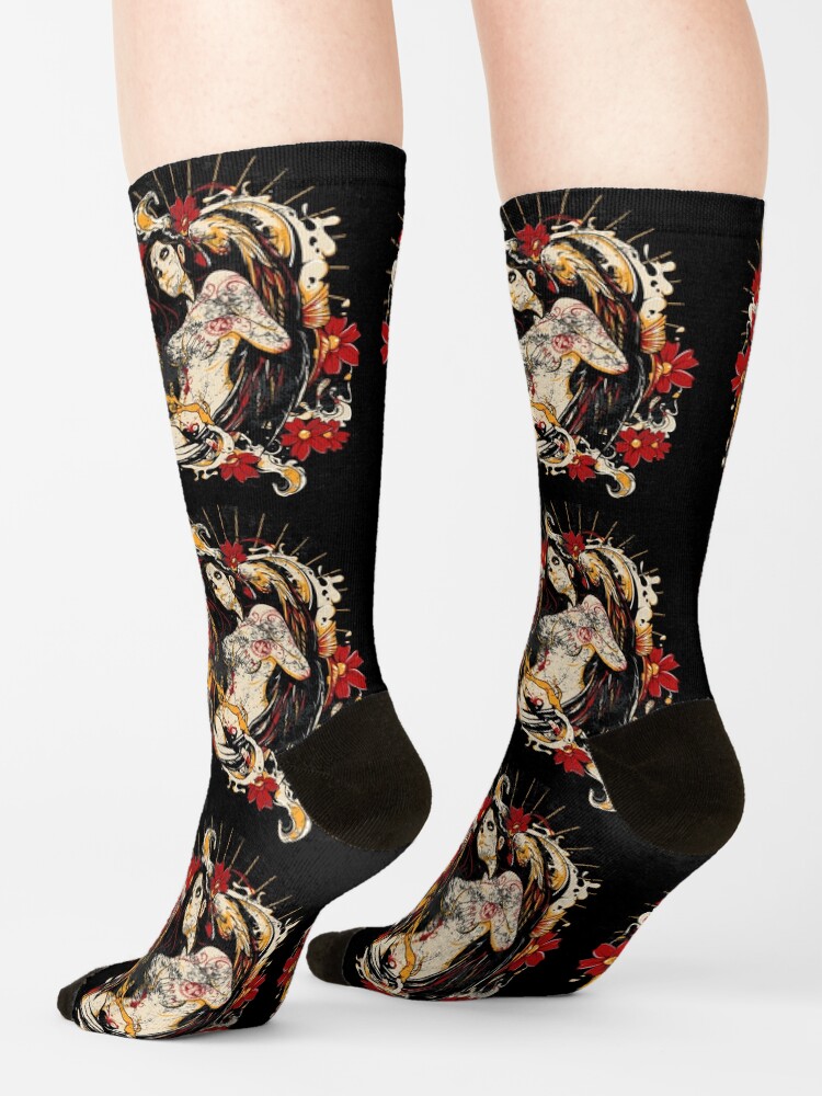 Alternate view of Cinco de Mayo Mexican Tattoo Pin-up Retro Vintage Day of The Dead Socks
