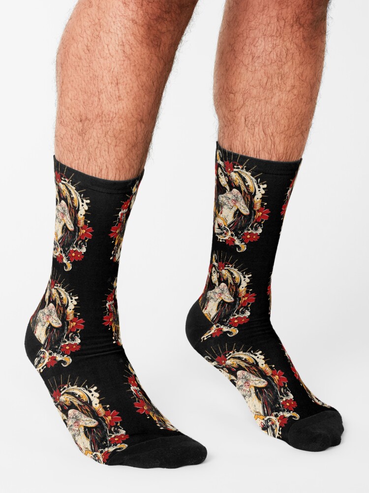 Alternate view of Cinco de Mayo Mexican Tattoo Pin-up Retro Vintage Day of The Dead Socks